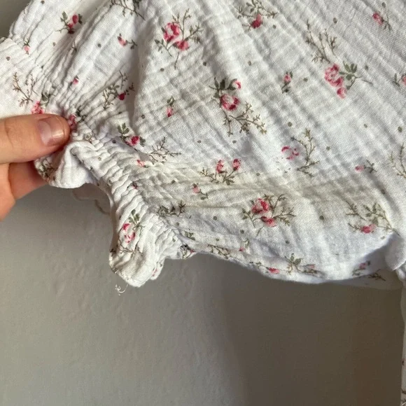 Gauze Cotton White Floral Dress - Picture 4 of 8